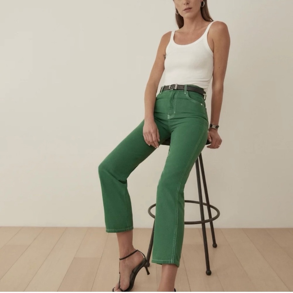 Reformation Emerald High-Rise Cropped Straight Jeans